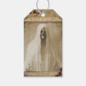 Creepy Ghost Haunted Halloween-gunst Cadeaulabel (Voorkant)