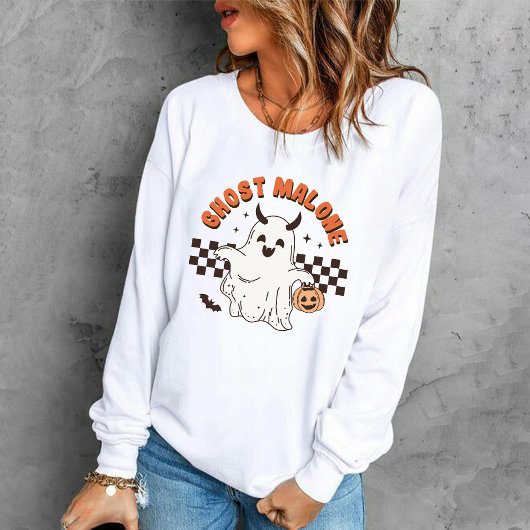 Creepy Ghost Malone met spooky Pumpkin Halloween Trui