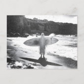 Creepy  Ghost op zomerstrand met surf Briefkaart (Voorkant)