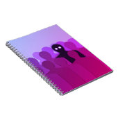 Creepy Ghost Spooky Art Psychedelic Paars Notitieboek (Rechterzijde)