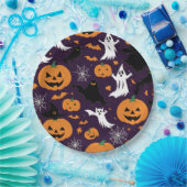 Creepy Ghosts Spiders Cobwebs Bats Halloween Party Papieren Bordje (Feest)