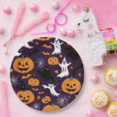 Creepy Ghosts Spiders Cobwebs Bats Halloween Party Papieren Bordje (Feest)