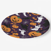 Creepy Ghosts Spiders Cobwebs Bats Halloween Party Papieren Bordje (Gekanteld)