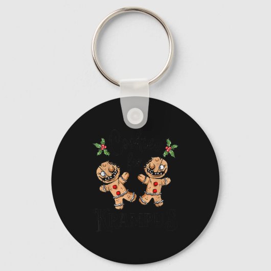 Creepy Gingerbread Cookies For Krampus Xmas Goth H Sleutelhanger (Voorkant)