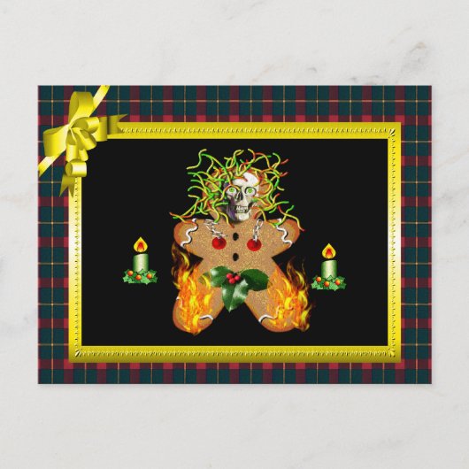 Creepy GingerBrooMan Briefkaart (Voorkant)