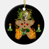 Creepy GingerBrooMan Keramisch Ornament (Voorkant)