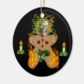 Creepy GingerBrooMan Keramisch Ornament (Links)