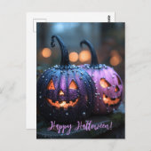 Creepy Glitter Pumpkins Halloween Wenskaart Briefkaart (Voorkant / Achterkant)