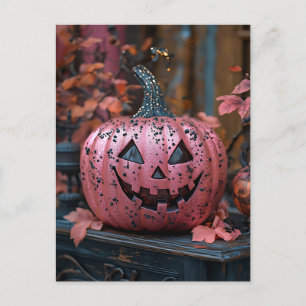 Creepy Glitter Pumpkins Halloween Wenskaart Briefkaart