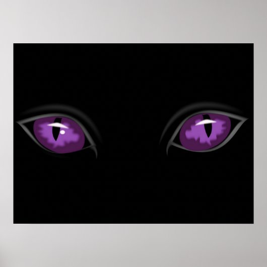 Creepy Glossy Animal of Cat Eyes Dark of Night Poster (Voorkant)