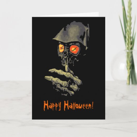 Creepy Glowing Eyes Halloween Kaart (Voorkant)