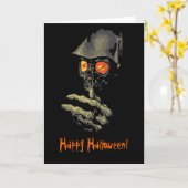 Creepy Glowing Eyes Halloween Kaart (Gele Bloem)