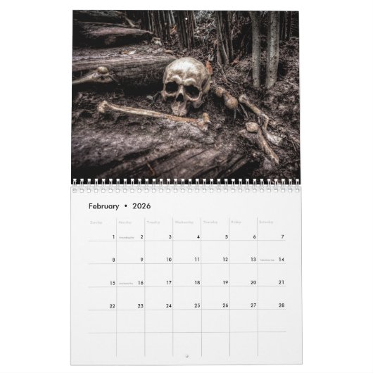 Creepy Gothic Afbeeldingen 2025 Kalender (Feb 2026)