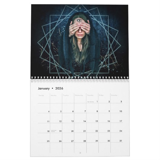 Creepy Gothic Afbeeldingen 2025 Kalender (Jan 2026)