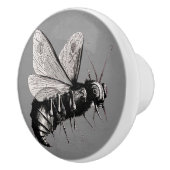 Creepy Gothic Bee Skull Wings Insect Keramische Knop (Rechts)