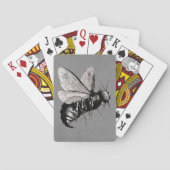 Creepy Gothic Bee Skull Wings Insect Pokerkaarten (Achterkant)