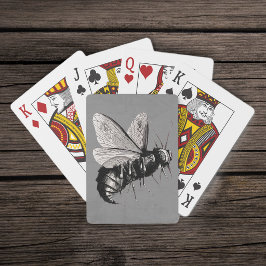 Creepy Gothic Bee Skull Wings Insect Pokerkaarten