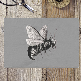 Creepy Gothic Bee Skull Wings Insect Tissuepapier