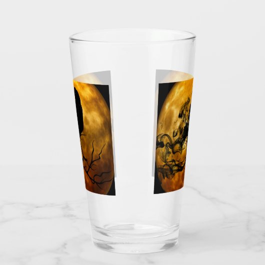 Creepy Gothic Black Raven en Moon Halloween Glas (Links)