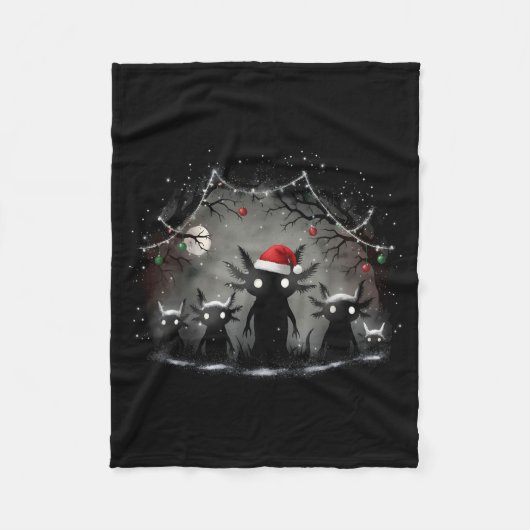 Creepy Gothic Christmas Axolotl Aesthetic Horror N Fleece Deken (Voorkant)