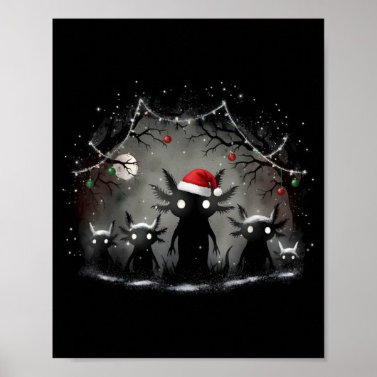 Creepy Gothic Christmas Axolotl Aesthetic Horror N Poster (Voorkant)
