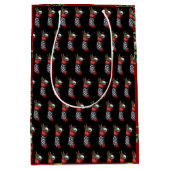 Creepy Gothic Christmas Skull Medium Cadeauzakje (Voorkant)