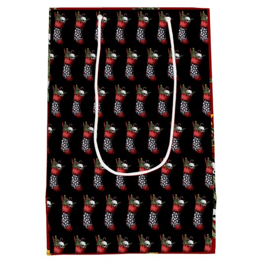 Creepy Gothic Christmas Skull Medium Cadeauzakje (Achterkant)