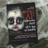 Creepy Gothic Doll Spooky AF Halloween Party Kaart