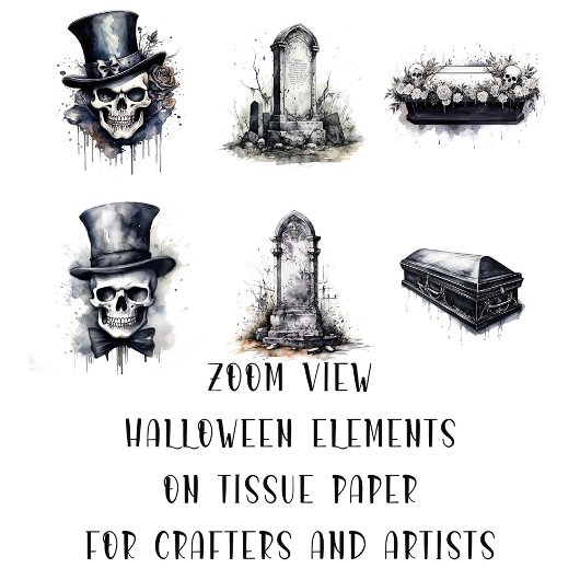 Creepy Gothic Halloween Elements Arts and Crafts Tissuepapier