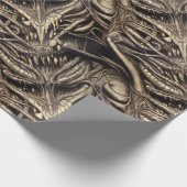 Creepy Gothic Horror Demon Biomatter Cadeaupapier (Hoek)