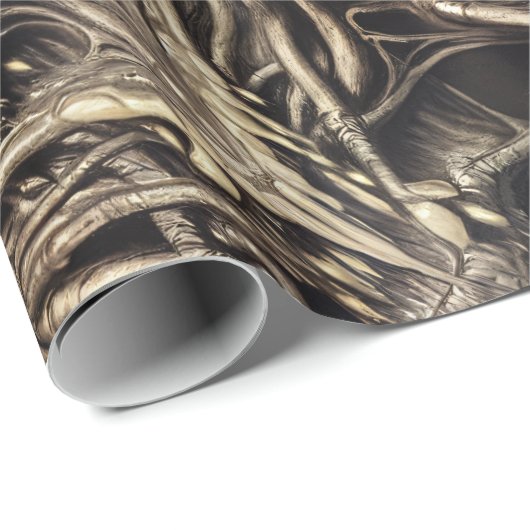 Creepy Gothic Horror Demon Biomatter Cadeaupapier (Rol Hoek)