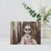 Creepy Gothic Porcelain Doll Victoriaans Gothic Briefkaart (Staand voorkant)
