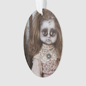 Creepy Gothic Porcelain Doll Victoriaans Gothic Ornament (voorkant)