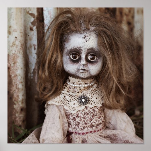 Creepy Gothic Porcelain Doll Victoriaans Gothic Poster (Voorkant)