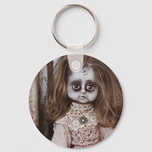 Creepy Gothic Porcelain Doll Victoriaans Gothic Sleutelhanger (Voorkant)