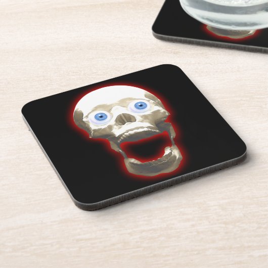 Creepy Gothic Screaming Skull Art Onderzetters (Linkerzijde)