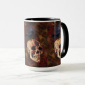 Creepy Gothic Skull and Crow - Halloween Horror Mok (Voorkant rechts)