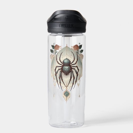 Creepy Gothic Spider voor Spiderweb Waterfles (Achterkant)