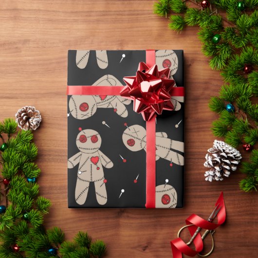 Creepy Gothic Voodoo Dolls Halloween Cadeaupapier (Feestdagen Geschenken)