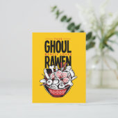 Creepy Goul Love Rawen Halloween Briefkaart (Staand voorkant)
