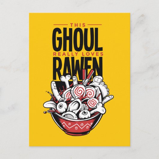 Creepy Goul Love Rawen Halloween Briefkaart (Voorkant)