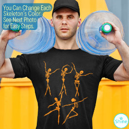 Creepy grappy 5 dansende skelet Happy Halloween T-shirt