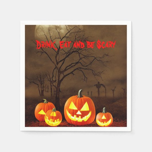 Creepy graveyard Eat Drink en eng Halloween Servet (Voorkant)