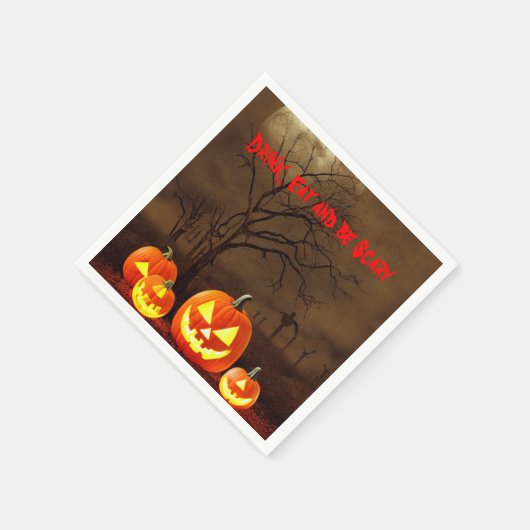 Creepy graveyard Eat Drink en eng Halloween Servet (Hoek)