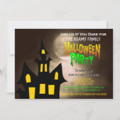 Creepy Graveyard Haunted House Halloween Party Kaart (Voorkant)
