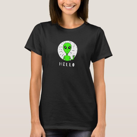 Creepy Green Alien T-shirt (Voorkant)