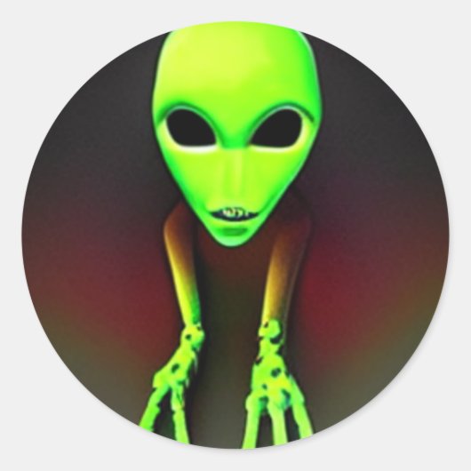 Creepy Green Classic Round Sticker Ghost (Voorkant)