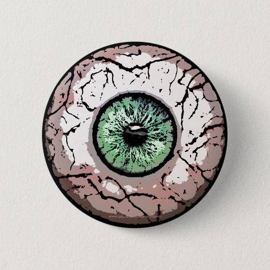 Creepy Green Eye-Button Ronde Button 5,7 Cm (Voorkant)