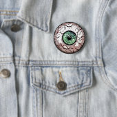 Creepy Green Eye-Button Ronde Button 5,7 Cm (In situ)