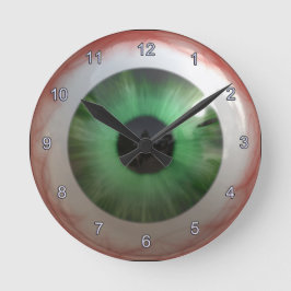 Creepy Green Eyeball Halloween Fun Clock Ronde Klok